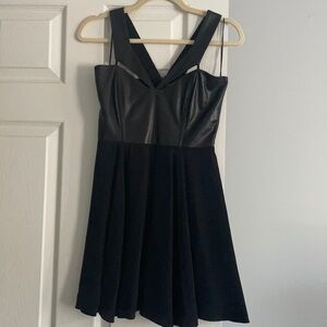 Mason leather trimmed silk dress 2